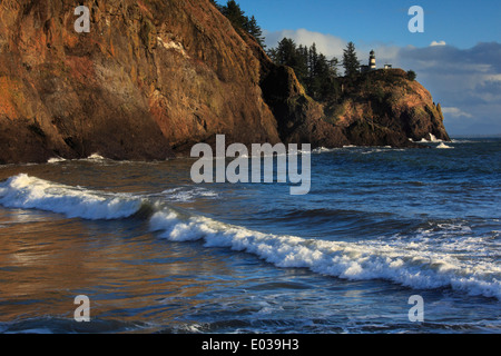 Photo of the Cape Disappointment Lighthouse Fort Canby State Park, Washington, USA Stock Photo
