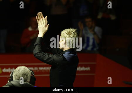 Sheffield, Yorkshire, UK. 30th Apr, 2014. 30.04.2014 - Aussie Neil Robertson makes snooker history with his hundredth 100 break at the 2014 Dafabet World Snooker Championship quarter-final, against Judd Trump, Crucible Theatre, Sheffield, Yorkshire, England. Credit:  Jimmy Whhittee/Alamy Live News Stock Photo