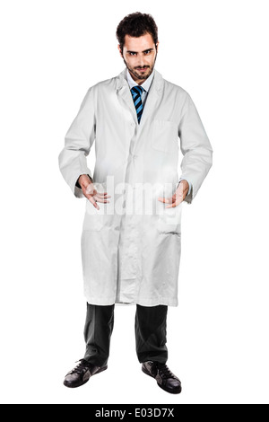 a young and handsome doctor or medical student isolated over a white background Stock Photo