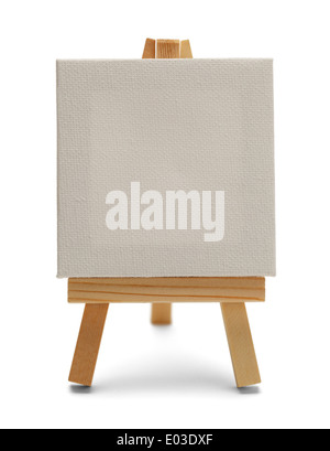 Blank Canvas on Easel Isolated on White Background. Stock Photo