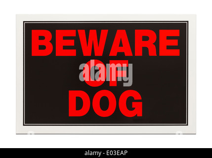 Plastic Red and Black Sign Isolated on White Background. Stock Photo