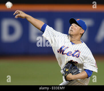 Flushing, New York, USA. 26th Apr, 2014. Daisuke Matsuzaka (Mets) MLB : Daisuke Matsuzaka of the New York Mets pitches during the Major League Baseball game against the Miami Marlins at Citi Field in Flushing, New York, United States . © AFLO/Alamy Live News Stock Photo