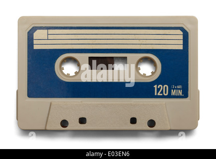Old Cassette Tape With Copy Space Isolated on White Background. Stock Photo