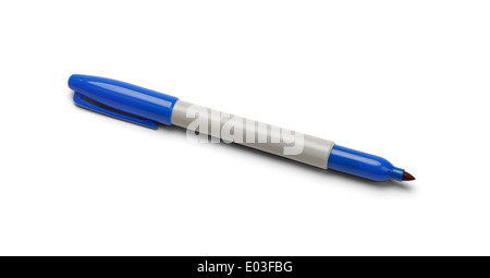 Permanent blue marker isolated on white background. Stock Photo