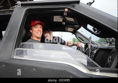 Usa. 27th Apr, 2014. Meteorologist and Extreme Storm Chaser Reed Timmer with his Dominator 3 storm chase car gets ready to chase some tornados.Photo by Gene Blevins/LA DailyNews/ZumaPress) © Gene Blevins/ZUMAPRESS.com/Alamy Live News Stock Photo