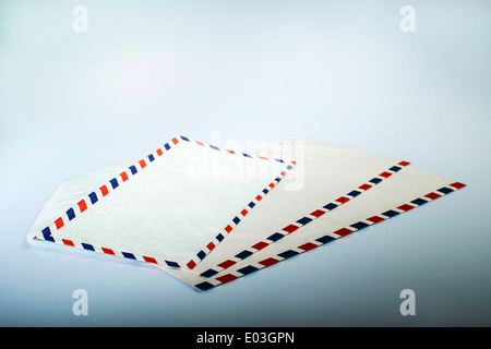 Vintage envelope on white background. Red and blue lines Stock Photo