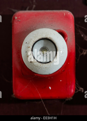 Red vintage electrical fuse. Switchboard Stock Photo