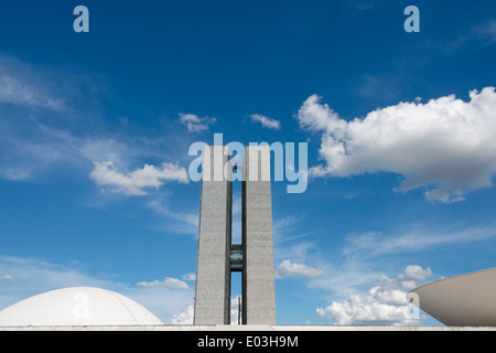 National Congress Complex designed by architect Oscar Niemeyer, Brasilia, Brazil Stock Photo