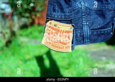 blue jeans (Levis) on washing line Stock Photo