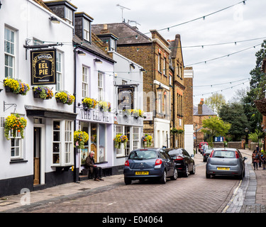 The Eel Pie pub selling badger beer in Twickenham, London, UK Stock Photo