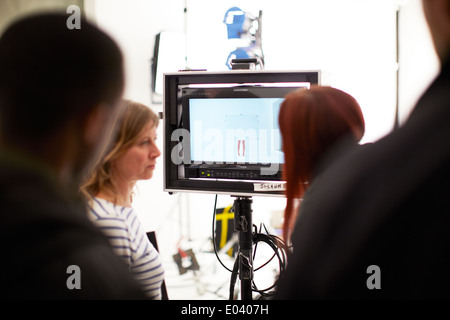 behind the scenes at a television advertisement Stock Photo