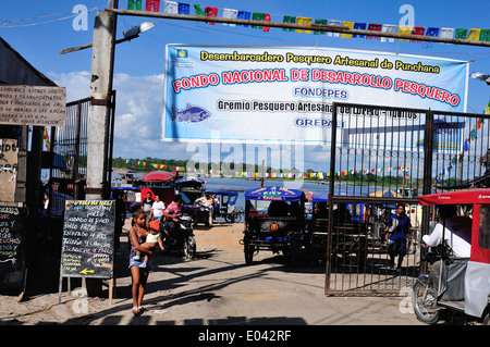 Port of Punchana in IQUITOS . Department of Loreto .PERU Stock Photo