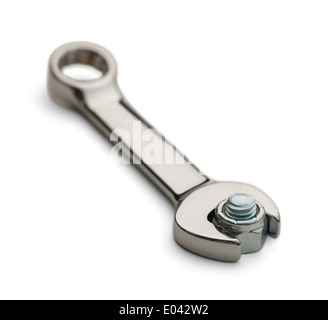 Wrench and Bolt Isolated On White Background. Stock Photo