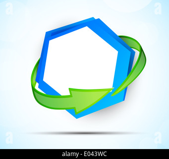 Abstract arrow as icon symbol in front of background - 3D Illustration ...