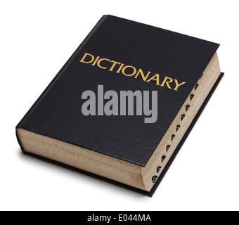 Large Blue English Dictionary Isolated on White Background. Stock Photo