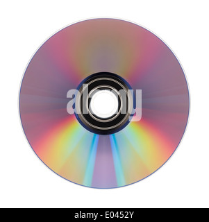 DVD top view isolated on a white background. Stock Photo