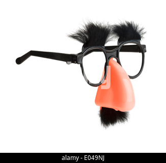 Groucho Marx Disguise with Mustache, Glasses and Nose, Isolated on White Background. Stock Photo