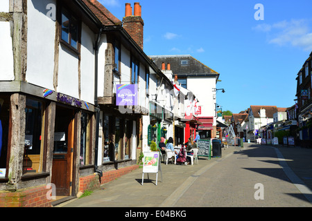 Pedestrianised High Street, Leatherhead, Surrey, England, United Stock ...