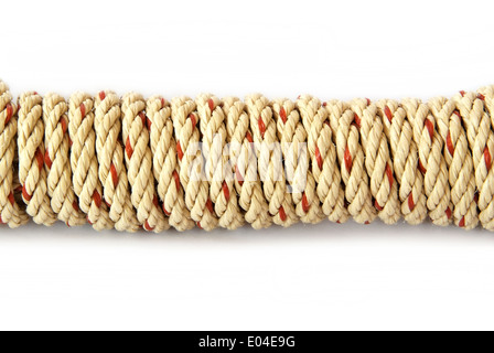 white coil rope isolated on white background. Stock Photo