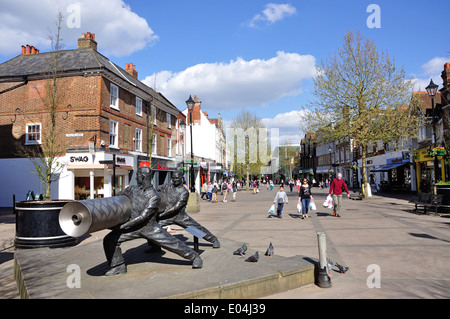 Staines Lino Sculpture, High Street, Staines-upon-Thames, Surrey, England, United Kingdom Stock Photo