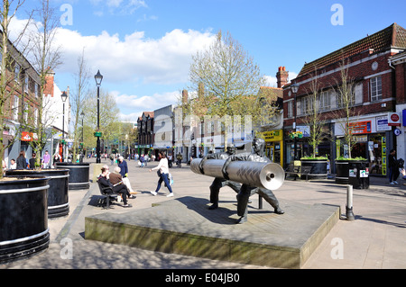 Staines Lino Sculpture, High Street, Staines-upon-Thames, Surrey, England, United Kingdom Stock Photo