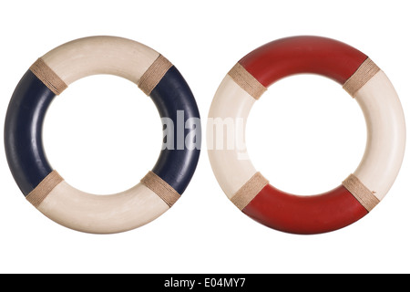 Lifebuoy or Life Ring isolated on white background Stock Photo