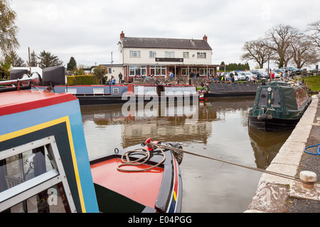 Junction Inn at Norbury Junction on the Shropshire Union Canal Norbury near to Stafford Staffordshire England UK Stock Photo