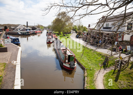 Junction Inn at Norbury Junction on the Shropshire Union Canal Norbury near to Stafford Staffordshire England UK Stock Photo