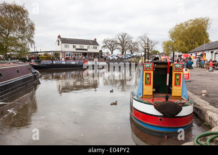 Junction Inn at Norbury Junction on the Shropshire Union Canal Norbury near to Stafford Staffordshire England UK Stock Photo