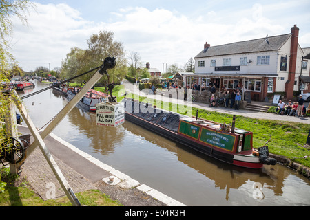 Junction Inn at Norbury Junction on the Shropshire Union Canal Norbury near to Stafford Staffordshire England UK Stock Photo