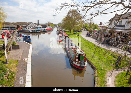 Junction Inn at Norbury Junction on the Shropshire Union Canal Norbury near to Stafford Staffordshire England UK Stock Photo