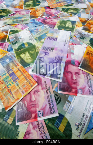 Swiss francs, money of Switzerland, Schweizer Franken, Geld der Schweiz Stock Photo