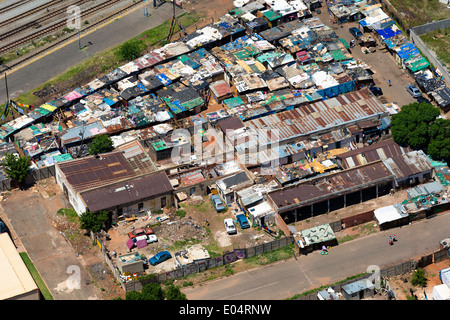 Aerial view of an informal settlement in central Johannesburg.South Africa Stock Photo