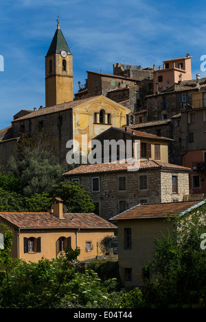 A picture of the old Gorbio French village Stock Photo