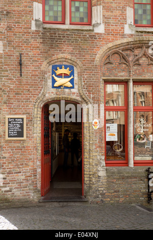 The Vishmarkt, fish market, in Bruges, Belgium Stock Photo