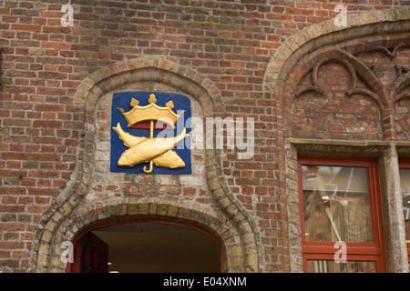 The Vishmarkt, fish market, in Bruges, Belgium Stock Photo