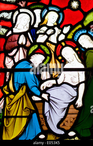 A Stained Glass Window in a church Stock Photo