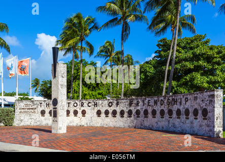 The John F Kennedy Memorial Torch of Friendship, Bayfront Park, Biscayne Boulevard, Miami, Florida, USA Stock Photo
