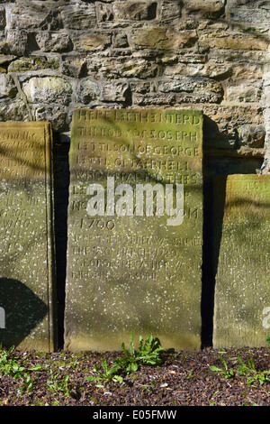 18th.century gravestones. Church of Saint Augustine. Alston, Cumbria, England, United Kingdom, Europe. Stock Photo