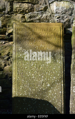 18th.century gravestone. Church of Saint Augustine. Alston, Cumbria, England, United Kingdom, Europe. Stock Photo