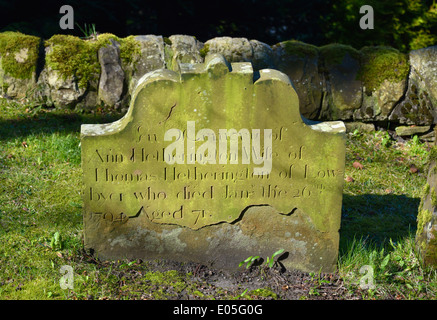 18th.century gravestone. Church of Saint Augustine. Alston, Cumbria, England, United Kingdom, Europe. Stock Photo