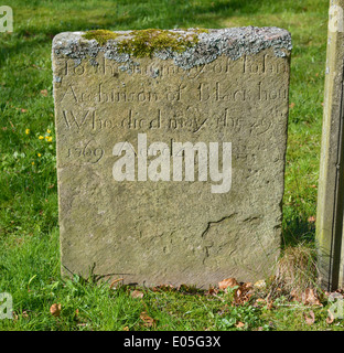 18th.century gravestone. Church of Saint Augustine. Alston, Cumbria, England, United Kingdom, Europe. Stock Photo