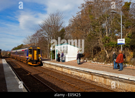 Arisaig railway station, West Highland Line, Lochaber Scotland Stock Photo