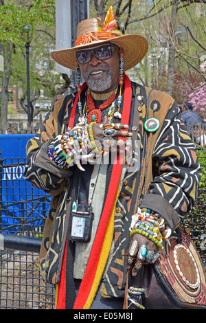 Demonstrator at the May Day Rally at Union Square Park in Manhattan, New York City. Stock Photo