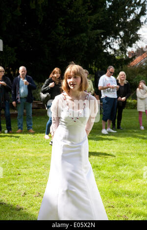 Orpington, Kent, UK. 3rd May 2014.  Orpington May Queen Carol Hussey was crowned today in priory Garadens Credit:  Keith Larby/Alamy Live News Stock Photo