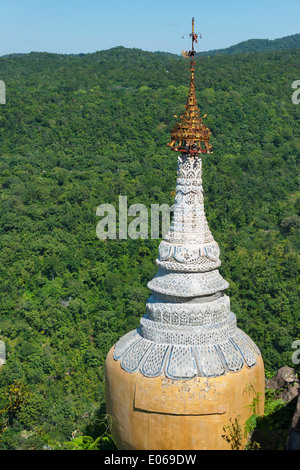 Pagoda with jungle, Mount Popa, Myanmar Stock Photo