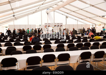Copenhagen, Denmark. 3rd May, 2014. The canteen at the Eurovision Song Contest 2014 in Copenhagen, Denmark, 3 May 2014. The grand final of the 59th Eurovision Song Contest (ESC) takes place on 10 May 2014. Photo: Joerg Carstensen/dpa/Alamy Live News Stock Photo