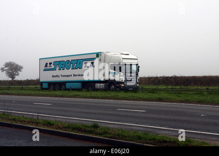 An AT Trota truck traveling along the A417 dual carriageway in The Cotswolds, England Stock Photo