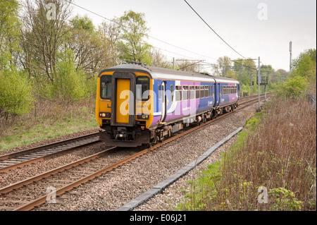 Northern Rail Sprinter class 156 DMU stopping train on the Liverpool to Blackpool North service. Stock Photo