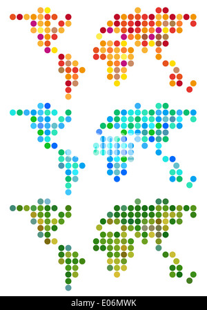 abstract world maps with dot pattern, map source NASA Public Domain Stock Photo